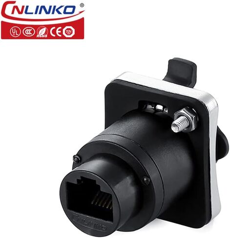 CNLINKO RJ45 موصل إيثرنت صناعي، مقبس مقبس أوعية تثبيت على اللوحة، IP67 مقاوم للماء في الهواء الطلق، بيانات سريعة in Kuwait