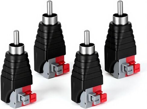 4 حزمة محولات موصل RCA RCA إلى محول سلك مكبر الصوت RCA-كابل محول الصوت غير لحام RCA-Jacks سلك مكبر الصوت كابل إلى الصوت ذكر in Kuwait