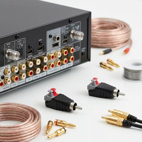 4 حزمة محولات موصل RCA RCA إلى محول سلك مكبر الصوت RCA-كابل محول الصوت غير لحام RCA-Jacks سلك مكبر الصوت كابل إلى الصوت ذكر in Kuwait