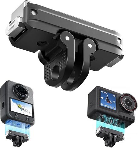 حامل محول مغناطيسي سريع الفك لملحقات DJI Osmo Action 5 Pro، دعامة توسيع من سبائك الألومنيوم قابلة للطي بشقين مع حامل قاعدة معدنية ملولبة 1/4 بوصة لـ DJI Osmo 360/Action 4/3 in Kuwait