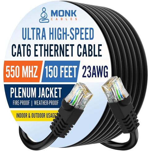 | CAT6 Ethernet Cable | Plenum Rated | UTP, 23AWG, 550MHz | DSX-8000 Certified | Most Certified Cable of The Whole Market (150ft) in Kuwait