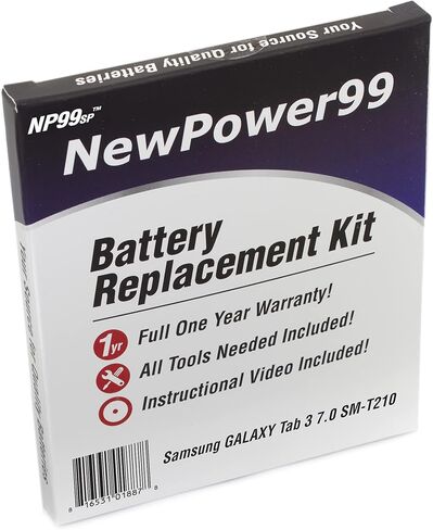 مجموعة استبدال البطارية NewPower99 لجهاز Samsung Galaxy Tab 3 7.0 SM-T210 مع أدوات وتعليمات فيديو وبطارية طويلة العمر in Kuwait