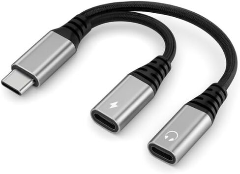 كابل شحن USB C، محول صوت وشحن 2 في 1 USB C، متوافق مع iPhone 16 15 Pro Max، Galaxy S24 S23 S22، Pixel 9 8 7، iPad Pro، أجهزة الكمبيوتر المحمولة والأجهزة اللوحية، محول USBc، USBC Dongle in Kuwait