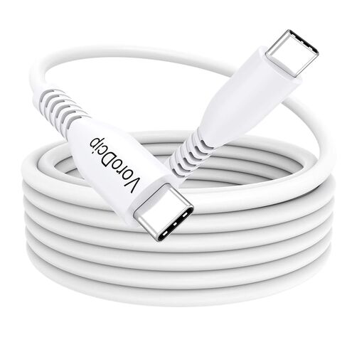 كابل USB C بطول 10 أقدام، سلك شحن سريع طويل جدًا من النوع C 60 وات، كابل ذكر USBC أبيض إلى USB-C ذكر لهاتف iPhone 17/16/15 وGalaxy S26/25/24/S23 والكمبيوتر اللوحي وكاميرا الأمان in Kuwait