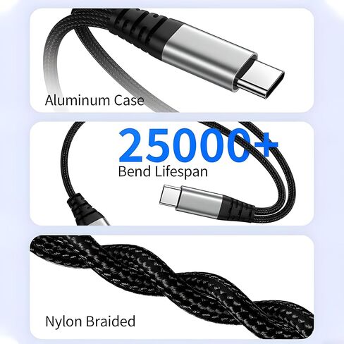 كابل شحن USB C، محول صوت وشحن 2 في 1 USB C، متوافق مع iPhone 16 15 Pro Max، Galaxy S24 S23 S22، Pixel 9 8 7، iPad Pro، أجهزة الكمبيوتر المحمولة والأجهزة اللوحية، محول USBc، USBC Dongle in Kuwait