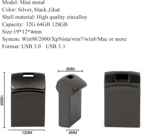Bulk 20 Pack 128gb 3.0 Customized Logo Super mini USB Flash Drives Ultra Thumb Drives USB Memory Stick Jump Drive USB Storage (Grey - 20 Pack, 128GB USB3.0) in Kuwait