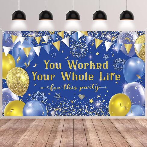 Blue Gold Congratulations We are So Proud of You Backdrop Banner Photography Background Hanging Party Supplies for Graduation Party Decorations Class of 2026 72.8 * 43.3in in Kuwait