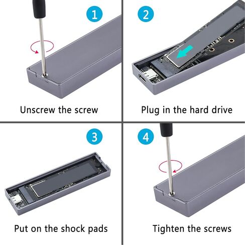 حاوية SSD من النوع C M.2 NVMe PCIe NGFF USB3.1 Gen2 10 جيجابت في الثانية، حاوية SSD محمولة مع RGB s، متوافقة مع 2230 2242 2260 2280 للكمبيوتر المحمول والتلفزيون in Kuwait