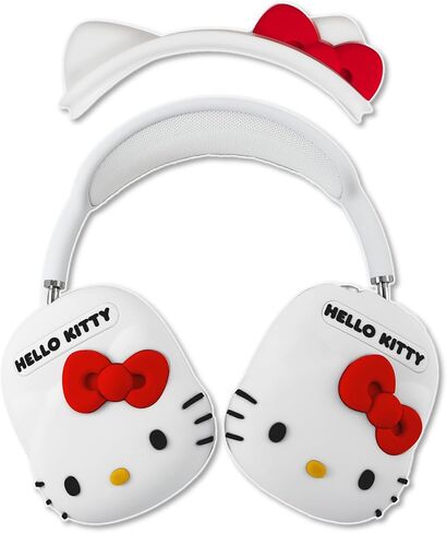 غطاء سماعات الرأس Sonix x Sanrio Airpods Max (سيليكون Hello Kitty) + غطاء عصابة رأس لـ AirPods Max (Hello Kitty White - أذن قطة من السيليكون) in Kuwait