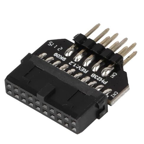محول فاصل اللوحة الأم USB USB 2.0 9P إلى 3.0 19P، ناقل حركة 480 ميجابت في الثانية، قابس أنثى بلاستيكي أسود لتوسيع شريط إضاءة مروحة المضيف in Kuwait