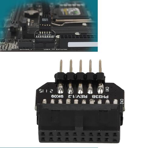 محول فاصل اللوحة الأم USB USB 2.0 9P إلى 3.0 19P، ناقل حركة 480 ميجابت في الثانية، قابس أنثى بلاستيكي أسود لتوسيع شريط إضاءة مروحة المضيف in Kuwait