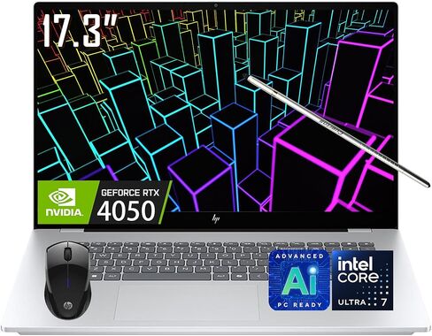 كمبيوتر محمول HP OmniBook 7 AI، شاشة لمس 17.3 بوصة، NVIDIA RTX 4050، Intel Core Ultra 7 258V، 32 جيجابايت LPDDR5X، 2 تيرابايت SSD، Copilot+ PC، الجيل التالي Envy 17 للأعمال والألعاب والتصميم، كاميرا ويب IR، مع ماوس، Win11PRO in Kuwait