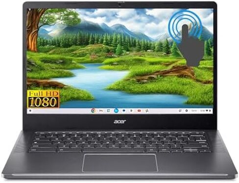 جهاز Acer Touch Chromebook Plus 14 باللون الرمادي الفولاذي مع Google AI 8-Core Intel i3 8GB 512GB SSD 14in FHD Intel 4K Graphics Chrome OS (CB514 - متجدد) in Kuwait