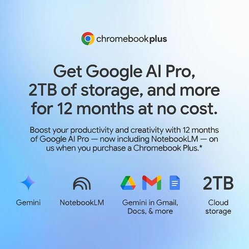 كمبيوتر محمول Acer Chromebook Plus مقاس 16 بوصة، شاشة WUXGA 16:10 مقاس 16 بوصة، معالج Intel Core i3-1315U، ذاكرة الوصول العشوائي LPDDR5 سعة 8 جيجابايت، 128 جيجابايت UFS، Google AI، Wi-Fi 6E، كاميرا ويب 1080 بكسل، HDMI| USB-A| USB-C، رمادي فولاذي in Kuwait