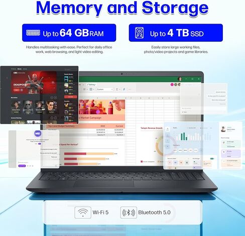 كمبيوتر محمول Dell 15 بشاشة تعمل باللمس للأعمال، 16 جيجابايت DDR4، 512 جيجابايت SSD AMD Ryzen 7 7730U (8 نواة)، شاشة FHD مقاس 15.6 بوصة، بلوتوث 5، كاميرا ويب عالية الدقة، Windows 11 (متجدد) in Kuwait