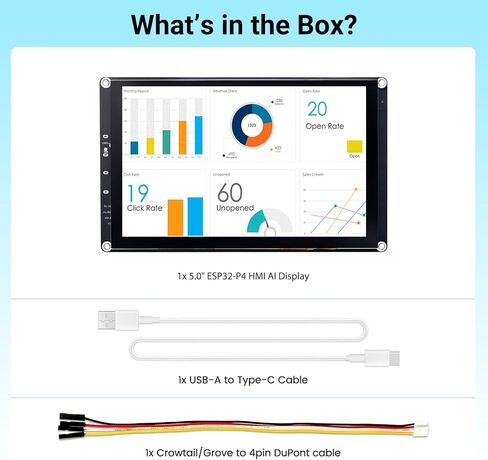 شاشة ESP32-P4 مقاس 5 بوصات، شاشة لمس IPS 800x480 مع ESP32-P4 وESP32-C6، حتى 400 ميجا هرتز، تدعم Wi-Fi 6، Bluetooth 5.3 (BLE)، تفاعل الكلام AI، متوافق مع Arduino، ESP-IDF، LVGL in Kuwait