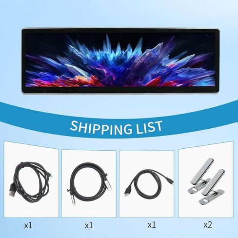 14.5 Inch 2.5K Touchscreen Bar Monitor, 2560×720 IPS Portable LCD Screen with 10-Point Touch, 60Hz Refresh Rate, Fully Laminated Cover Plate, CNC Aluminum Alloy Shell Process (Metal casing) in Saudi Arabia