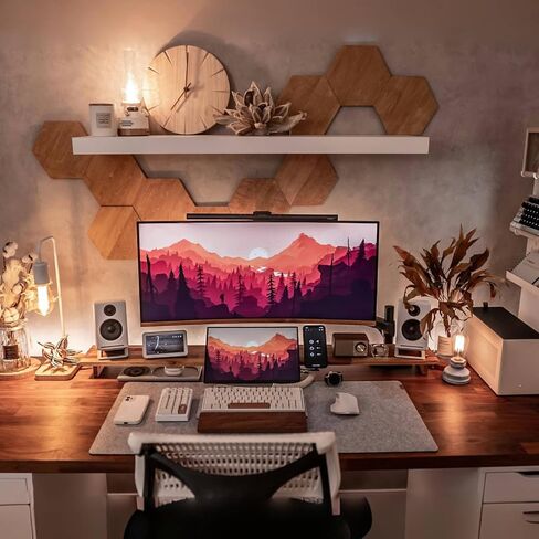 Kado Gaming Office Ultrawide Portable Setup - 34" 21:9 Curved 1500R 3440x1440 165Hz 1ms Computer Monitor, 15.6" 1920x1080 IPS Portable, Gaming Office AMD FreeSync Premium, VESA Mount Built-in Speakers in Kuwait