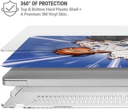 حقيبة كمبيوتر محمول Skinit Plus متوافقة مع جهاز MacBook Air 15in (2023) - تصميم Dragon Ball Z Goku Kamehameha Blast المرخص رسميًا in Kuwait