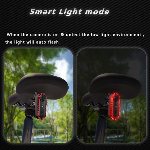 كاميرا Luocute Bike مع ضوء خلفي، كاميرا رؤية خلفية 1080P 150 درجة زاوية واسعة IPX6 Water 6H تسجيل حلقة عمر البطارية، مع مراقبة تطبيق الهاتف الذكي في الوقت الحقيقي، لجبال الطريق in Kuwait