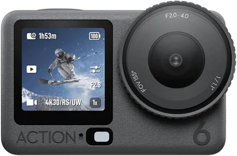 مجموعة DJI Osmo Action 6 Adventure Combo، 4K120 إطارًا في الثانية، مستشعر 1/1.1 بوصة، f/2-f/4، حزمة بطارية 4 ساعات مع غطاء سيليكون Deco Gear Action Kit + بطاقة ذاكرة Sandisk 128 جيجابايت + حزمة حماية معززة لمدة عام من CPS in Kuwait