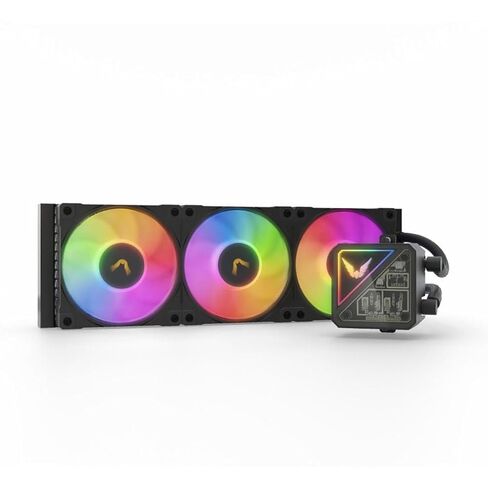 Valkyrie V360 Lite 360mm AIO CPU Liquid Cooler 3120mm ARGB PWM Fans 300W TDP مضخة PWM عالية السرعة تصل إلى 2800 دورة في الدقيقة AMD AM5، AM4 Intel LGA 1851، 1700، 1200/1151 متوافقة مع المزامنة جاهزة | أسود in Kuwait