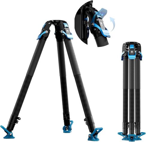 SIRUI SVT75 Lite Carbon Fiber Video Tripod, 8.3"-60.2" Height, 25kg/55.1lbs Load, 3-Buckle One-Step Adjustment, 75mm Half-Bowl, Removable Feet for DSLR Camcorder Cinematic Filming in Kuwait