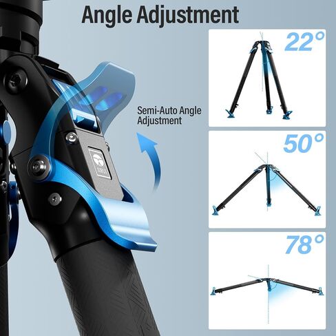 SIRUI SVT75 Lite Carbon Fiber Video Tripod, 8.3"-60.2" Height, 25kg/55.1lbs Load, 3-Buckle One-Step Adjustment, 75mm Half-Bowl, Removable Feet for DSLR Camcorder Cinematic Filming in Kuwait