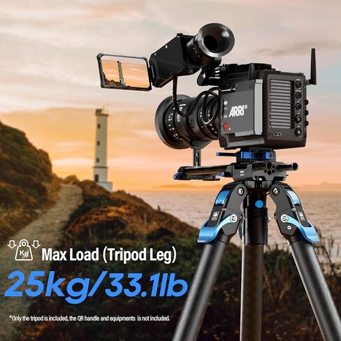 SIRUI SVT75 Lite Carbon Fiber Video Tripod, 8.3"-60.2" Height, 25kg/55.1lbs Load, 3-Buckle One-Step Adjustment, 75mm Half-Bowl, Removable Feet for DSLR Camcorder Cinematic Filming in Kuwait
