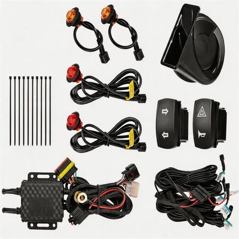 UTV Turn Signal Signal Kit مع قابس القرن والتشغيل Street Legal Kit UTV ATV ATV مع Rocker Switch Hazard Light متوافق مع Polaris Ranger RZR ، Can-AM X3 ، Arctic Cat in Saudi Arabia