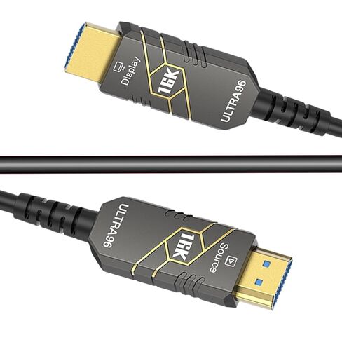 15m / 49ft 16K HDMI2.2 Fiber Optic Cable, 96Gbps Ultra High Speed, 4K240Hz 4K144Hz 8K120Hz 16K60Hz, HDCP 2.2&2.3, Dynamic HDR, eARC,DTS, Long Slim and Flexible for Projector/TV/PS5 in Kuwait