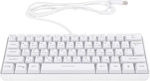 Russian Mechanical Gaming Keyboard, 61 Key Compact Keyboard, RGB Backlit, High Responsiveness, Anti Ghosting, USB Wired, Russian and English (Black) in Kuwait