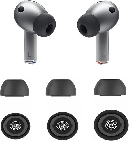 أطراف أذن بديلة لسماعات Galaxy Buds 4 Pro (2026)، رؤوس أذن لسماعات الأذن، سدادات أذن من السيليكون، مقاس S/M/L 3 أزواج، أسود 9133pb in Kuwait