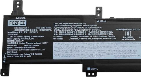 L21D3PF0 Battery 42Wh Replacement for Lenovo IdeaPad 1-14IJL7 / 1-14IAU7 / 1-14ADA7 / 1-14ALC7 / 1-15ALC7 / 1-15IRU7 / 1-15IJL7 / 1-15IAU7 Series L21L3PF0 21M3PF0 L21M3PF1 L21C3PF0 11.25V in Kuwait
