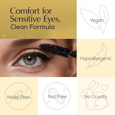 EpiLynx من Dr. Liia ماسكارا ألياف كثيفة ثلاثية الأبعاد، ماسكارا سوداء، ماسكارا سائلة لتطويل الرموش - خالية من الغلوتين، نباتية in Kuwait