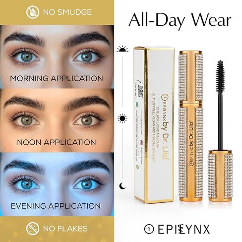 EpiLynx من Dr. Liia ماسكارا ألياف كثيفة ثلاثية الأبعاد، ماسكارا سوداء، ماسكارا سائلة لتطويل الرموش - خالية من الغلوتين، نباتية in Kuwait