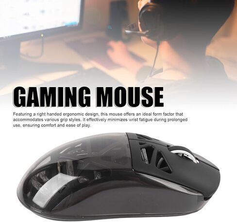 ماوس ألعاب Yoidesu، من النوع C RGB للألعاب خفيف الوزن للغاية 3 أوضاع قابلة لإعادة الشحن، فأرة ألعاب كمبيوتر مريحة للكمبيوتر in Kuwait