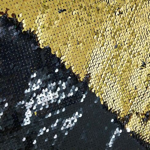 DUOBAO Black to Red Fabric by The Yard Sequin Fabric Black Flip Sequin Fabric Mermaid Reversible Sequin Fabric Changing Color Sequence Fabric Sequin Fabric for Sewing (1/2 Yard, Black to Red) in Kuwait