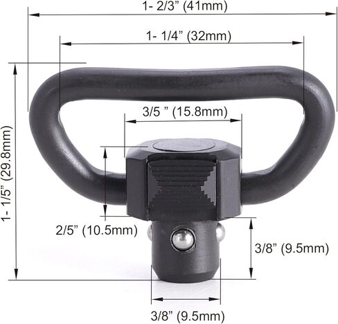 QDM Heavy Duty Quick-Disconnect Sling Swivel, Black in Kuwait