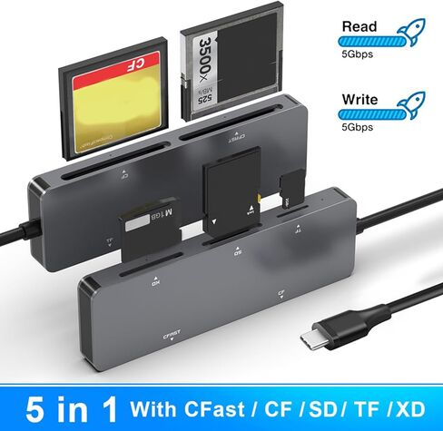 قارئ بطاقات متعدد TypeC3.0 لبطاقة CFasts CFXD SDTF مع قارئ نقل بيانات سريع السرعة CFasts CFXD SDTF in Kuwait