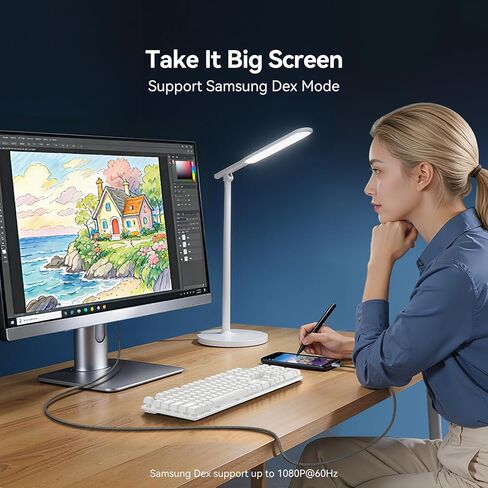 كابل SAMZHE USB C إلى HDMI بطول 5 أقدام، يدعم 8K@60 هرتز، 4K@240 هرتز، سلك مجدول عالي السرعة من النوع C إلى HDMI 2.1، Thunderbolt 3/4/5 متوافق مع سلسلة iPhone 15/16/17، MacBook، iPad، Surface، Galaxy، XPS in Kuwait