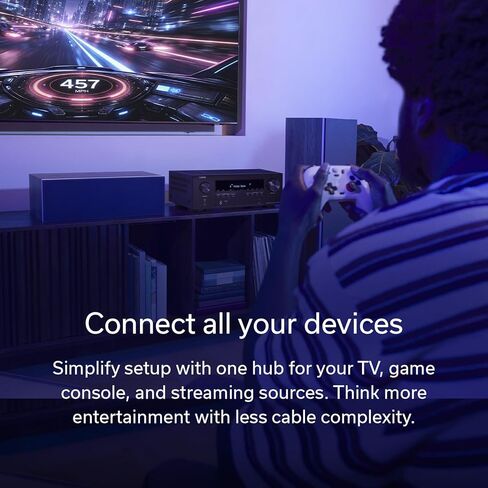Denon AVR-S980H 7.2-Channel Receiver, Built in Bluetooth and Wi-Fi Plus HEOS Multi-Room Streaming, Dolby Atmos & DTS:X. 90 WPC, 8K/60Hz & 4K/120Hz Video Support, HDMI eARC, Amplifier for Home Audio in Kuwait