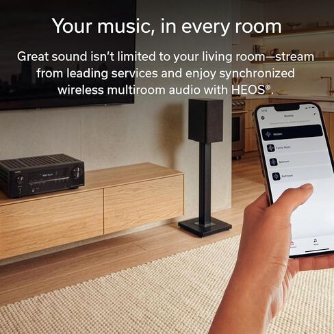 Denon AVR-S980H 7.2-Channel Receiver, Built in Bluetooth and Wi-Fi Plus HEOS Multi-Room Streaming, Dolby Atmos & DTS:X. 90 WPC, 8K/60Hz & 4K/120Hz Video Support, HDMI eARC, Amplifier for Home Audio in Kuwait