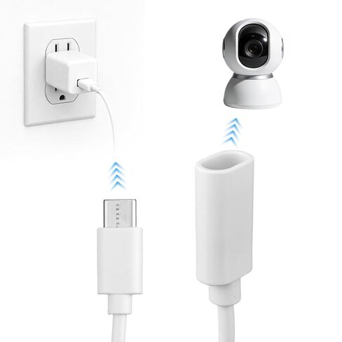 كابل تمديد USB C بطول 6 متر/20 قدم، سلك موسع USB C ذكر إلى أنثى مع مشابك وحافظة مقاومة للماء متوافقة مع كاميرا داخلية قابلة للإمالة 2024 إصدار Mag-Safe Charger iPhone 16/15 in Kuwait