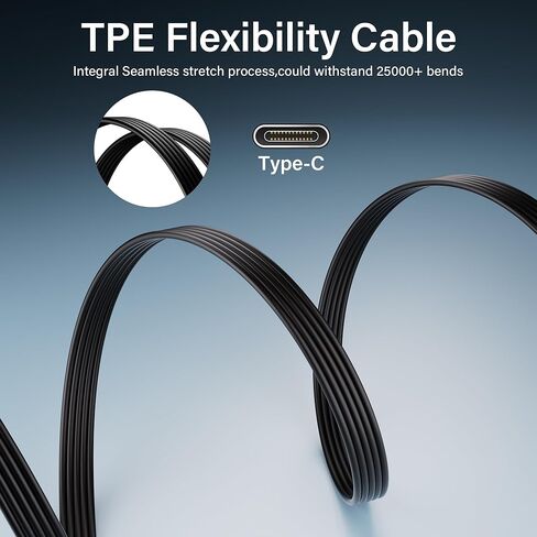 SinLoon 90°Elbow USB C Extension Cable Type-C Flat Silicone Cable USB C Data Cable Male to Female, Efficient Charging and Data Transmission for External SSD, Mobile Phones, Power Banks, and Laptops in Kuwait