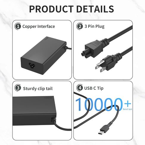 100W USB Type C Laptop Charger for Lenovo Yoga Slim 7 Pro, IdeaPad 5 Pro16 ThinkPad 15 16 X280, Compatible P/N: ADL100YLC3A 5A11J62105 SA11D52396 Power Supply Adapter in Kuwait