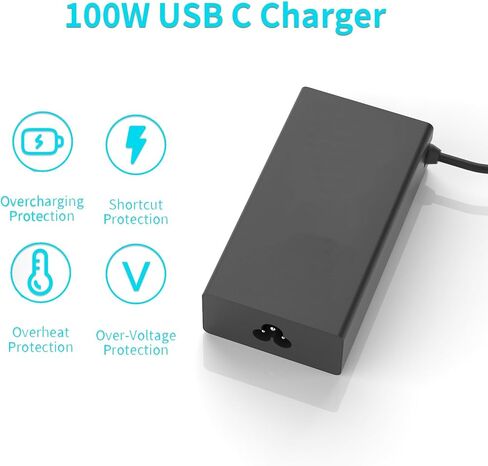 100W USB Type C Laptop Charger for Lenovo Yoga Slim 7 Pro, IdeaPad 5 Pro16 ThinkPad 15 16 X280, Compatible P/N: ADL100YLC3A 5A11J62105 SA11D52396 Power Supply Adapter in Kuwait