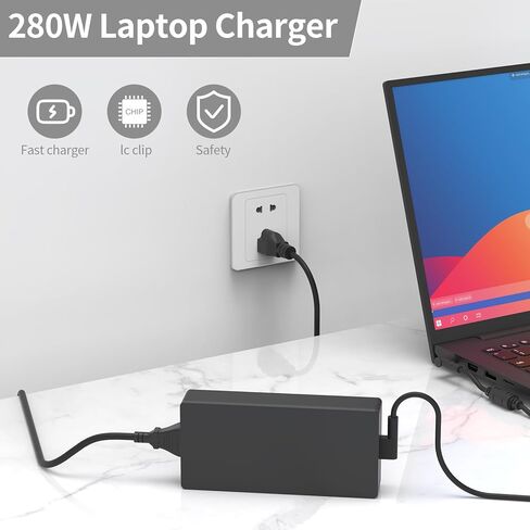 شاحن 280 واط متوافق مع Asus Rog Strix G18 G17 G16 G15 G531 G532 G533 G732L G731G Gl704 G733C Zephyrus G14 G15 G16 M15 M16 S15 S17 20V 14A محول الكمبيوتر المحمول Adp-280Eb B in Kuwait