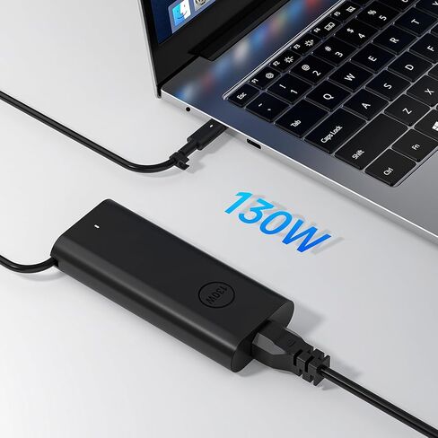 محول تيار متردد بقدرة 130 وات USB C لشاحن الكمبيوتر المحمول Dell - مزود طاقة شحن سريع متوافق مع Dell XPS 15/17، سلسلة Precision 5000/3000، سلسلة Latitude 9000/7000/5000 in Kuwait