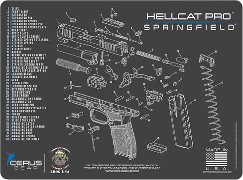 طقم تنظيف المسدس 27 قطعة من Range Warrior - متوافق مع Hellcat PRO - حصيرة تخطيطية (عرض متفجر)، Range Warrior Universal .22 9mm - .45 Kit & Tac Book Accessories Set in Kuwait